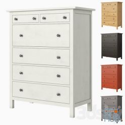 3D model IKEA HEMNES 6-drawer chest