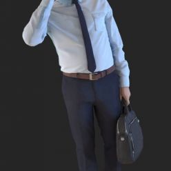 3D model Businessman Holding a Bag