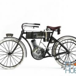 3D model Motorbike Harley-Davidson in 1906 (max, fbx)