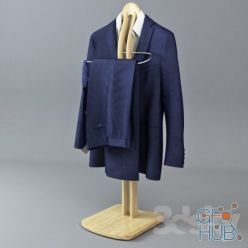 3D model Blue men's suit