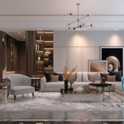 3D model Modern Interior Livingroom Hi-Poly