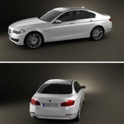 3D model BMW 5 series sedan 2011 car