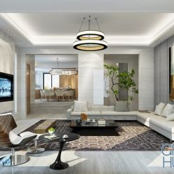 3D model Living room space A052