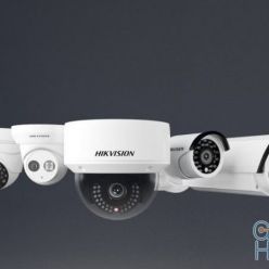 3D model A set of security cameras Hikvision