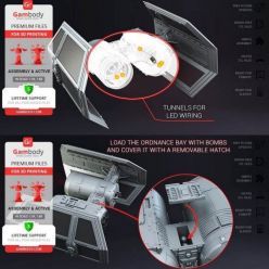 3D model TIE Bomber FDM-SLA GamBody