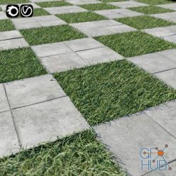 3D model Decorative floor with grass