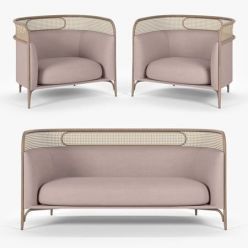 3D model Targa Lounge armchair and sofa