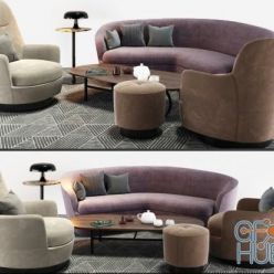 3D model Sofa and armchair furniture set by Minotti