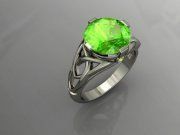 3D model Ring with green stone
