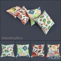 3D model Multicolored decorative pillows
