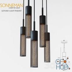 3D model Sonneman Gotham 5-Light Pendant