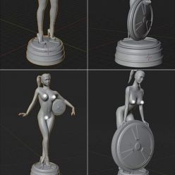 3D model Duke Nukem Forever Casino Girl Statue 1-5 – 3D Print