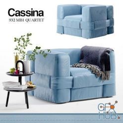 3D model Armchair 932 MB1 QUARTET by Cassina