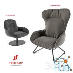 3D model Leya wingback armchair