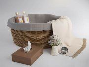 3D model Bathroom set with basket