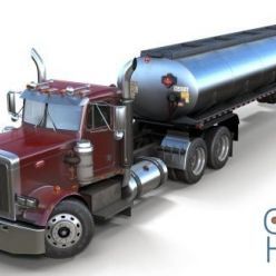 3D model Peterbilt 359 fuel trailer (fbx)