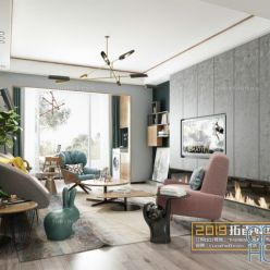 3D model Nordic Style Interior 001