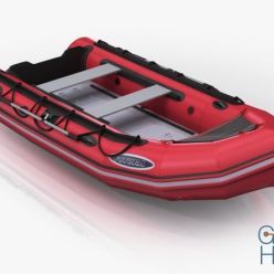3D model Inflatable boat Zodiac Mark-2 and Yamaha F15 portable outboard