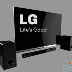 3D model Saudbar LG + TV
