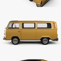 3D model Volkswagen Transporter (T2) Passenger Van 1972