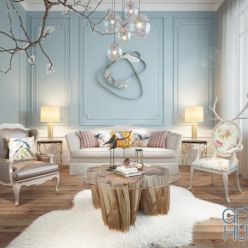 3D model Group of furnishings for the mixed living room 34