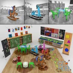 3D model Set for kindergarten room