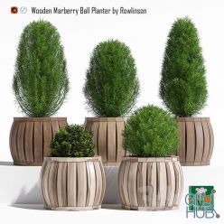 3D model Rowlinson Marberry Wooden Ball Planter