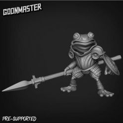 3D model Goon Master Games - Sacred Swamp - Frog Spearmen – 3D Print