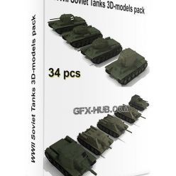 3D model WWII Soviet Tanks 3D-models pack