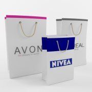3D model Paper bags with cosmetic brands