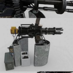 3D model Scrap Gatling Gun PBR