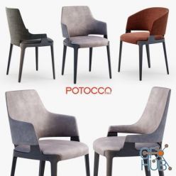 3D model Velis chair, armchair by Potocco