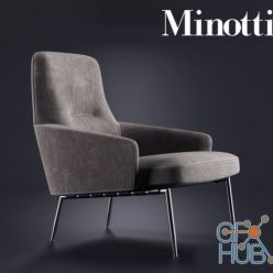 3D model Armchair Coley by Minotti