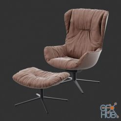 3D model Armchair Leya Wingback