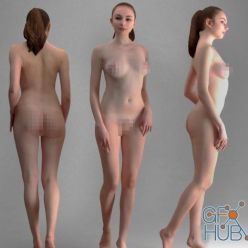 3D model Naked Girl Walking
