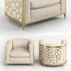 3D model Golden Curved Chair Horchow