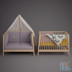 3D model Baby cot Linea by Leander