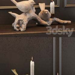 3D model Candlestick with birds