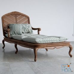 3D model Chelini Art.2160 Outdoor chaise