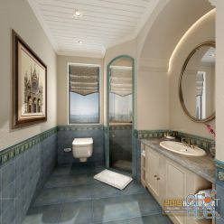 3D model Modern bathroom interior 037