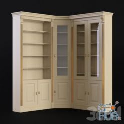 3D model Corner library cabinet