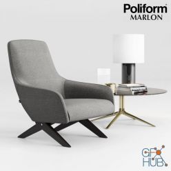 3D model Poliform Marlon Armchair Set