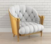 3D model White and gold armchair