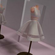 3D model Small white dress on mannequin