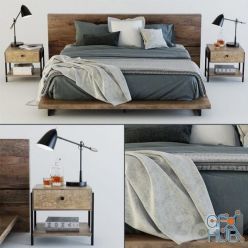 3D model Crate and Barrel Atwood Bedroom Set