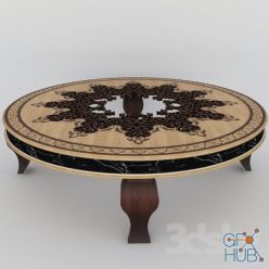 3D model Round table with carved pattern
