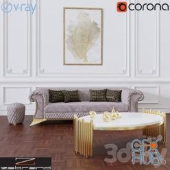 3D model Zebrano Casa DIAMON Sofa