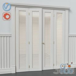 3D model Dressing room with wall panel