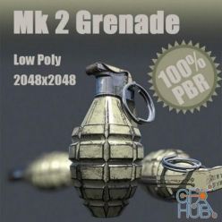 3D model Low-poly Grenade MK2