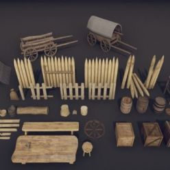 3D model CGTrader – Medieval Props – Mega Pack Low-poly 3D models